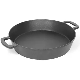 AMT Gastroguss Großraumpfanne/Grillpfanne für Garten und Profibereich, Ø 65 cm, 9 cm hoch, ohne Steg, nicht induktionsgeeignet, Lotan® Antihaft-Veredelung, Gusspfanne (Aluguss), AMZN-965