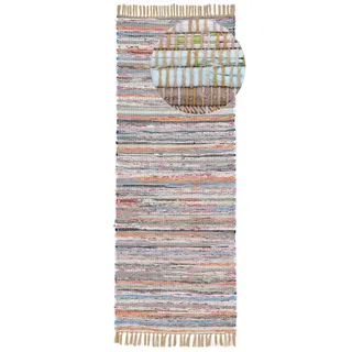carpetfine Flachgewebeteppich Kelim Chindi Läufer Taupe 60x180 cm | Moderner Teppich für Wohn- und Schlafzimmer