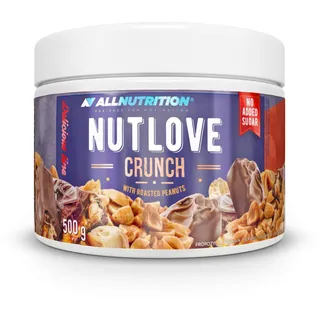 ALLNUTRITION Nutlove Crunch Chocolate Spread - Aufstrich ohne Zucker - Zuckerfreie Nuss Creme - Vollmilchschokolade & Gerösteten Erdnüssen - Zuckerfreie Süssigkeiten - Brotaufstrich ohne Zucker- 500g
