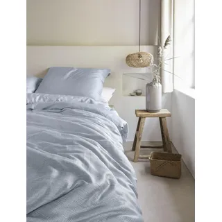 Bettwäsche IRISETTE "Lotus 8521", sky, B/L: 155cm x 200cm, 1 Stk., 1 Stk., Linon, B/L: 80cm x 80cm, 2 Stk., Linon, Obermaterial: 100% Lyocell, Bettwäsche, Bettwäsche