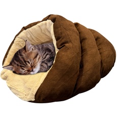 SPOT Sleep Zone Kuschelhöhle – Katzenhöhlenbett für Indoor-Katzen und Mini-Hunde, langlebig, bequem, waschbar, für Kätzchen und Welpen unter 4,5 kg und 30,5 cm lang, Schokoladenfarbe