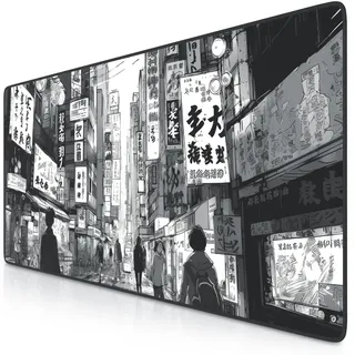 TITANWOLF - XXL Speed Gaming Mauspad 900 x 400mm - XXL Mousepad - Tischunterlage Large Size - verbessert Präzision und Geschwindigkeit - Manga