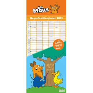 Dumont Kalenderverlag Die Maus 2025 - DUMONT Mega-Familienkalender mit 6 Spalten - Familienplaner mit 2 Stundenplänen und Ferientabelle - Hochformat 30,0 x 70,0 cm