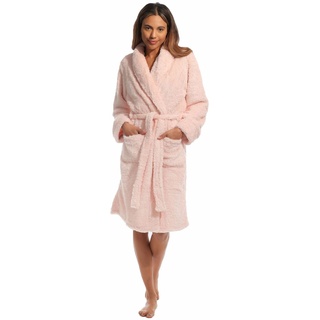 Light & Shade Pretty Woman PWD2159 Damen Koralle Supersoft Fleece Morgenmantel Bademantel, Rose, S/M