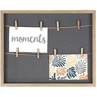 Hama Fotorahmen mit Klammern und Leine, 29,5 x 36,5 cm (tiefer Bilderrahmen mit Schnur, zum Hängen im Querformat, ideal als Bilderrahmen Deko, als Geldgeschenk zu Hochzeit, Taufe, Geburtstag) Eiche