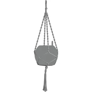 Lechuza® Hängeampel Makramee Cotton Boho 90 Grau 22 cm x 14 cm