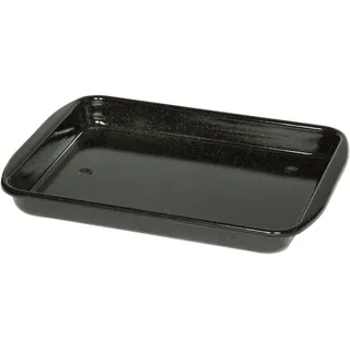 Riess, 0401-022, Bratrohrpfanne niedrig 33/42, CLASSIC - BACK- UND BRATFORM, Höhe 4,5 cm, Emaille, schwarz, 41,6 x 32.8 x 7 cm, Induktion