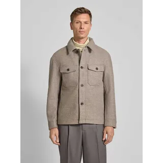 Selected Regular Fit Wolljacke mit Woll-Anteil Modell 'MITCH', Taupe, L