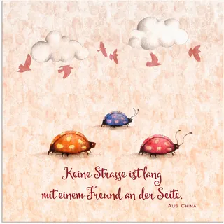 Artland Wandbild »Lebensweisheit Freunde« Tiere 1 Stk. tlg. als Alubild, Leinwandbild, Poster in verschied. Größen, beige
