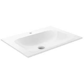 KEUCO X-LINE Einbauwaschtisch aus Keramik, 655x17x494mm, mit 1 Hahnloch, weiß, 33150316501