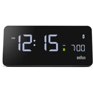 Braun - LCD-Wecker mit Qi Ladeschale - BC21BEU - Schwarz