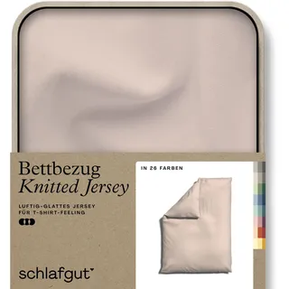 Schlafgut Bettbezug »Knitted Jersey uni, aus Bio-Baumwolle mit Elasthan, Reißverschluss«, (1 St.), bügelfrei, Mix & Match Bettwäsche: passender Kissenbezug erhältlich Schlafgut Red Light B/L: 155 cm x 220 cm