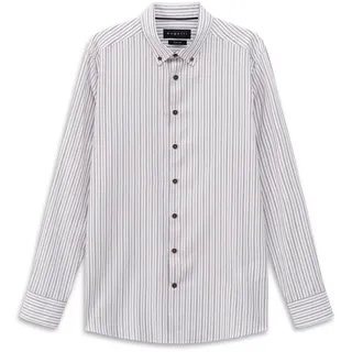 Businesshemd BUGATTI "Button-Down-Kragen", Herren, Gr. XXL, Normalgrößen, 70, braun, Canvas, 100% Baumwolle, gestreift, normal, Hemden Businesshemd, im Streifen-Design