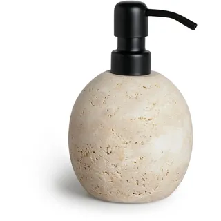 Möve Travertine Grace Seifenspender Ø 9,5 x 15 cm aus Kalkstein, beige