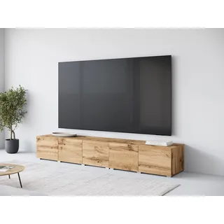OTTO home Denver Lowboard 250 cm Braun Kunststoff/Metall/Holzwerkstoff