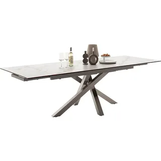 MCA Furniture MCA ALMIROS Auszugtisch Edelstahl/Keramik 180/260x95 cm - Silber