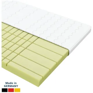 AM Qualitätsmatratzen 3D Deluxe Kaltschaum-Topper 100 x 200 cm Weiß
