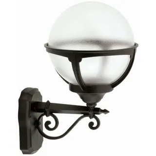 Stilvolle Außenlampe RAGNELL Schwarz Kugel Schirm IP44 Vintage E27 Wandleuchte