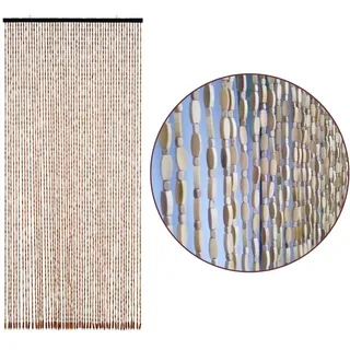 Perlenvorhang For Türen 60cm 70cm 80cm 90cm 100cm 110cm 120cm Bambusvorhang Holz Perlen Fadenvorhang, Handgefertigte Hängende Perlen-Türjalousien, Raumteiler Hängender, Balkontür(Natural,100x220cm)