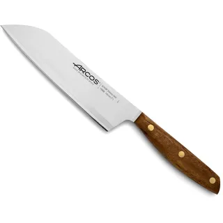 Arcos Serie Nordika - Santoku Messer - Edelstahl Nitrum - Klinge 190 mm - Ovengkol Holzgriff 100% natürlicher FSC - 100% recycelte Verpackung - Farbe Braun