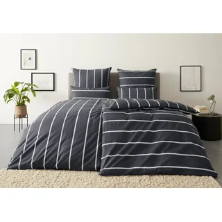 otto home Wendebettwäsche »MIETTE« 2 tlg. mit modernen Streifen, Bettwäsche ab Gr. 135x200 cm erhältlich grau