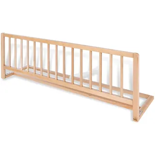 Pinolino Bettschutzgitter Comfort, Bettgitter Holz, Rausfallschutz für Kinderbett & Elternbett, Buche massiv, montagefrei, unter Matratze, Verbindungsgurt, bis 19cm, 115 x 32 x 40cm, unbehandelt