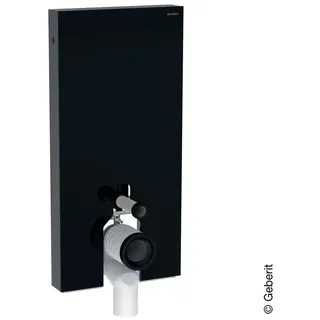 Geberit Monolith Sanitärmodul für Stand-WC, 101cm, Wasseranschluss seitlich, mit P-Anschlussstutzen, 131.003.SJ.6, Farbe: Glas schwarz / Aluminium schwarzchrom