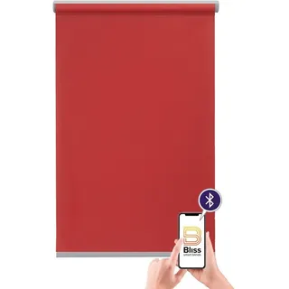 SUNLINES Elektrisches Rollo »Miami« Lichtschutz Sichtschutz mit Bohren freihängend appgesteuert via Bluetooth, mit Motor & Akku, silberfarbener Fallstab,