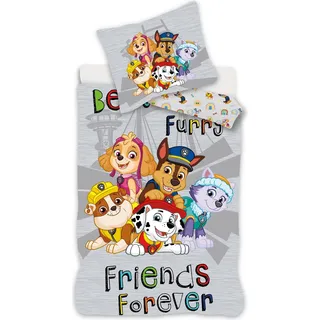 Paw Patrol Kleinkind Bettbezug grau - 100 x 135 cm - Grau, Weiß