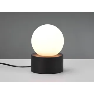 LED Tischlampe Nachttischlampe Fensterbank Touch Lampenschirm Glas Weiß Ø 12cm - Schwarz