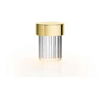 Flos Akkutischleuchte Last Order Fluted aus Metall und Kristallglas in der Farbe Polished Brass 2,5W, Maße: 8,7cm x 10cm, F3694059