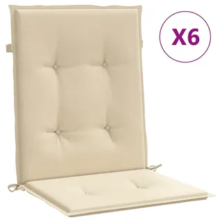 vidaXL Gartenstuhlauflagen für Niedriglehner 6 Stk. Beige 100x50x3 cm - Beige