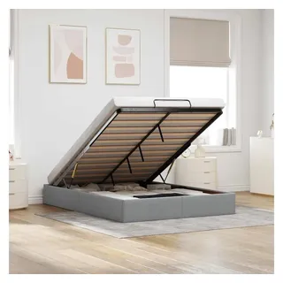 vidaXL Ottoman-Bett ohne Matratze Hellgrau 140x200 cm Stoff