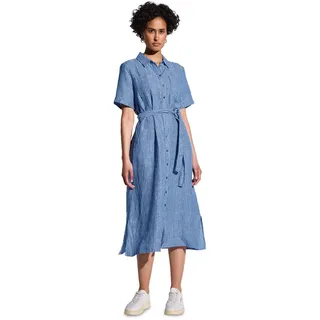 STREET ONE Leinenkleid Gestreift Blau 34