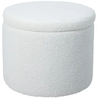 Svita Amber Aufbewahrungsbox mit Deckel Hocker mit Stauraum Sitzhocker Teddy Weiß