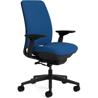 Steelcase Amia Ergonomischer Bürostuhl mit LiveBack Lumbalstütze und 4D-Armlehnen Königsblau