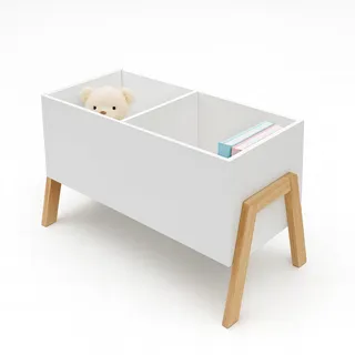 Relaxdays Kinderregal 2 offene Fächer 34,5 x 66,5 x 40 cm Kiefer weiß