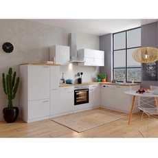 Bild Winkelküche Malia L-Form 310 x 172 cm E-Geräte Einbaukühlschrank weiß