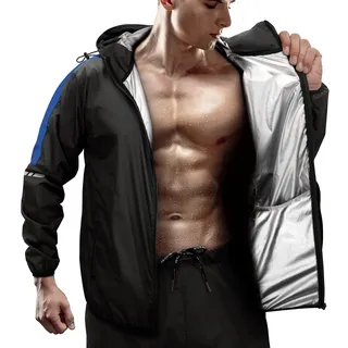 RDX Schwitzanzug Zum Abnehmen, Saunaanzug Reach Oeko TEX 100 Zertifiziert, Kapuzen Anzug Sauna Suit Sweatanzug Sportanzug Trainingsanzug Thermo Sweatsuit Boxen MMA Gym Fitness Laufen Herren Damen