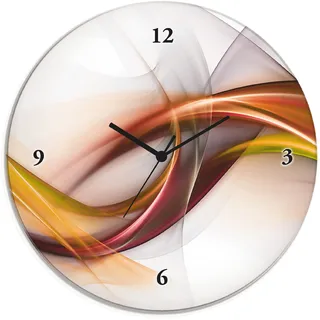 Artland Wanduhr »Glasuhr rund Abstrakes Design Orange« wahlweise mit Quarz- oder Funkuhrwerk, lautlos ohne Tickgeräusche, orange