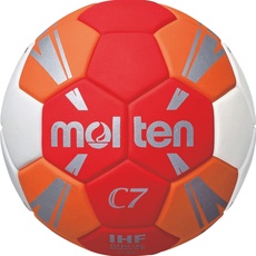 Bild Handball rot/orange/weiß/silber