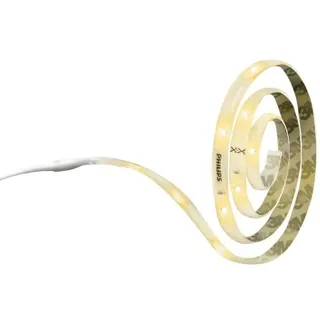 Philips LightStrips Essential 1 m LED indirekte Beleuchtung weiß, Universalstreifenleuchte, Ambiente, Drinnen, Silikon, IP20, Weiß - Weiß