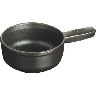 Staub Mini Fonduetopf, Gusseisen, 12 cm, 0,35 l, Induktionsgeeignet, Schwarz