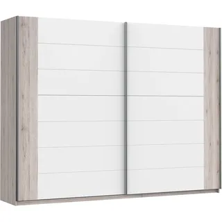 Forte Schwebetürenschrank Rondino 270 x 210 x 61 cm Weiß/Sandeiche