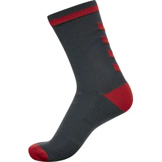 hummel Elite Indoor Sock Low Pa Sock, EBONY/FLAME SCARLET, 35