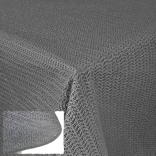 Gartendecke mit Saum Tischdecke 130x220 cm abwaschbar Gartentischdecke Balkon Terrasse wetterfest (Grau)