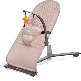 Kinderkraft MIMI - Babyliege - 3-stufige Rückenlehne - leicht und zusammenklappbar - skandinavisches Design - weiches Material - Beige - Beige