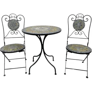 LEX Mosaik Eisen Bistro-Set Tisch+2 Stühle MC4340