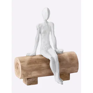 Dekofigur HEINE HOME, beige (natur, weiß), B:16,5cm H:21cm T:10,5cm, Dekofiguren, Dekofigur