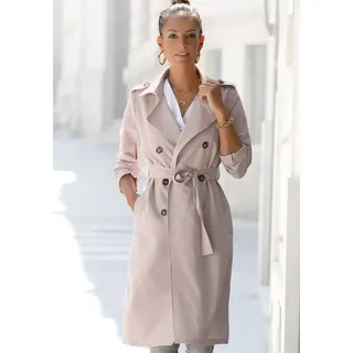 LASCANA LASCANA, Trenchcoat mit Bindegürtel, zum Regulieren, leichter Damenmantel ohne Futter, casual-chic, beige,